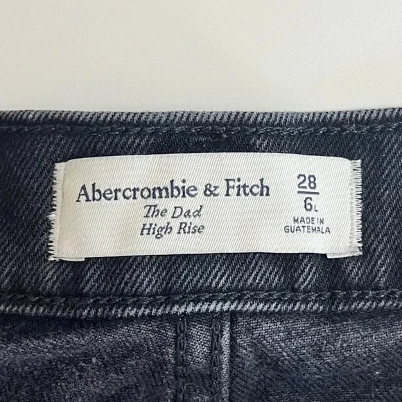 Abercrombie‎ and Fitch Criss Cross High RiseDad Jeans in Black
